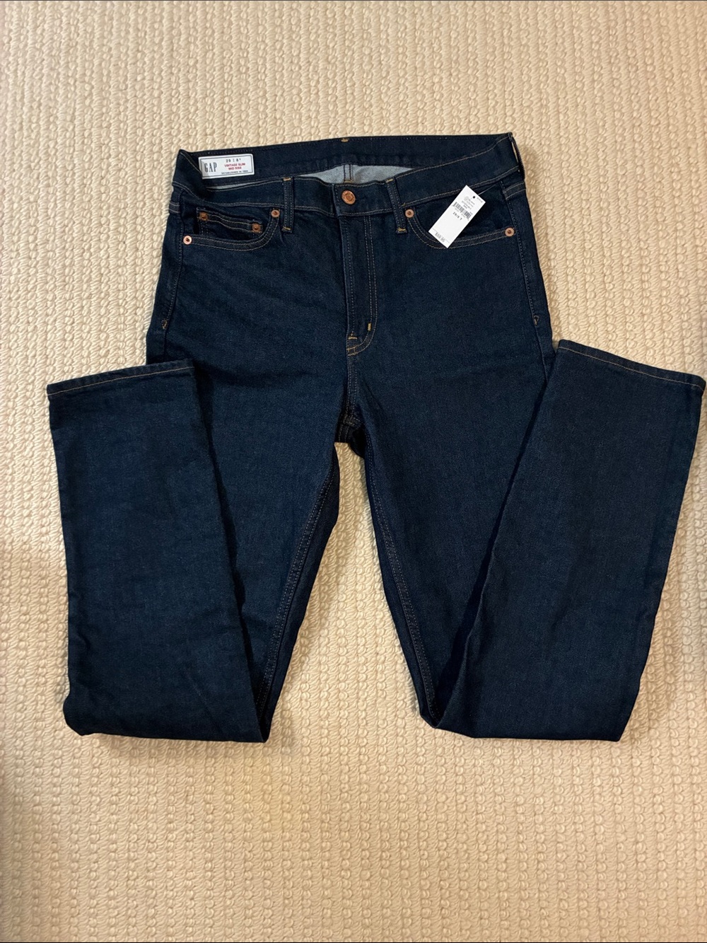 GAP Jeans Womens 29/8T Vintage Slim Mid Rise Dark Indigo Stretch Denim NWT
